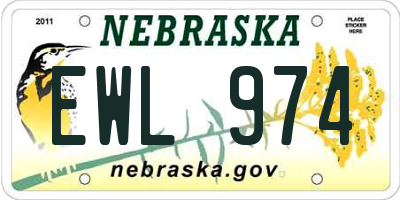 NE license plate EWL974