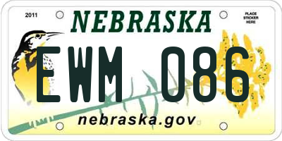 NE license plate EWM086