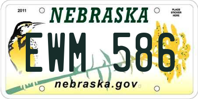 NE license plate EWM586