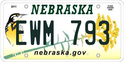 NE license plate EWM793