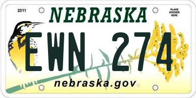 NE license plate EWN274