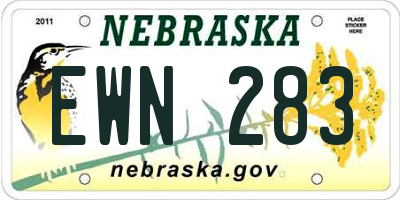 NE license plate EWN283