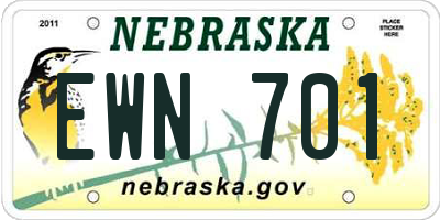 NE license plate EWN701