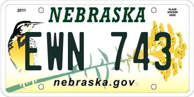 NE license plate EWN743