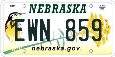 NE license plate EWN859