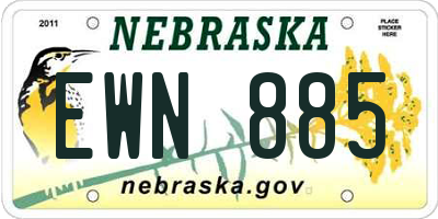 NE license plate EWN885
