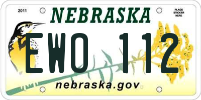 NE license plate EWO112