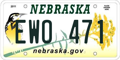 NE license plate EWO471