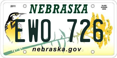 NE license plate EWO726