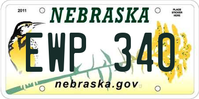 NE license plate EWP340