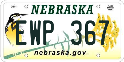 NE license plate EWP367