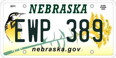 NE license plate EWP389
