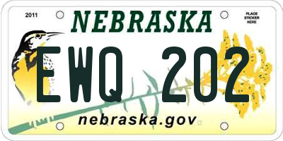NE license plate EWQ202