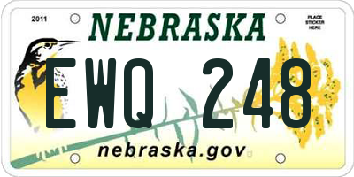 NE license plate EWQ248