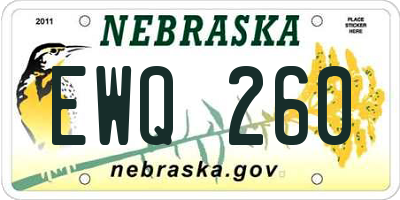 NE license plate EWQ260