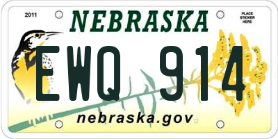 NE license plate EWQ914