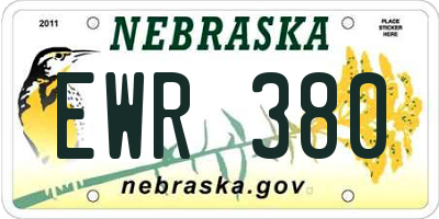 NE license plate EWR380