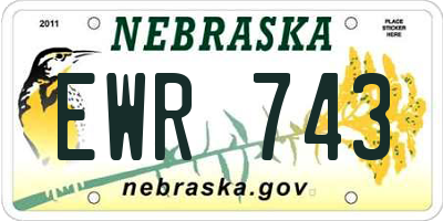 NE license plate EWR743