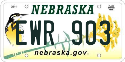 NE license plate EWR903