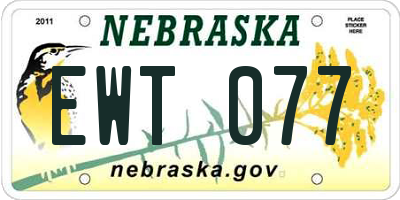 NE license plate EWT077