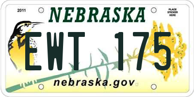 NE license plate EWT175