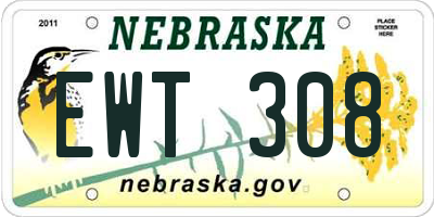 NE license plate EWT308
