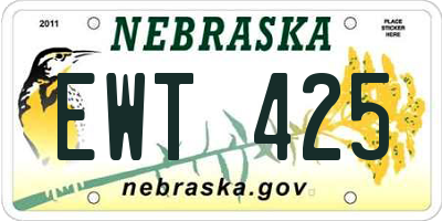 NE license plate EWT425
