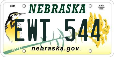 NE license plate EWT544