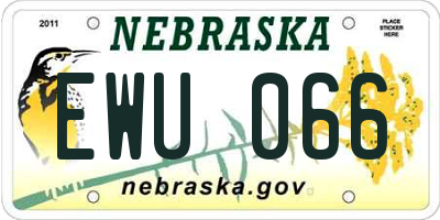 NE license plate EWU066