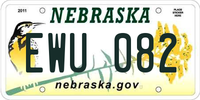 NE license plate EWU082
