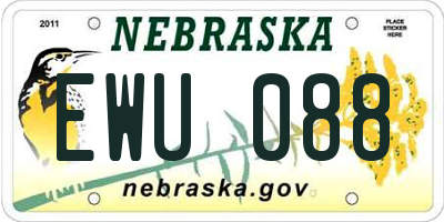 NE license plate EWU088