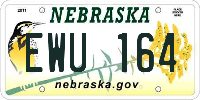 NE license plate EWU164