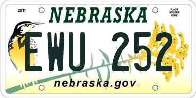 NE license plate EWU252