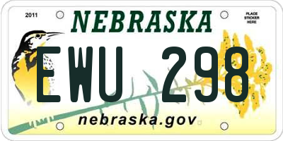 NE license plate EWU298