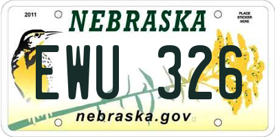 NE license plate EWU326