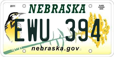 NE license plate EWU394