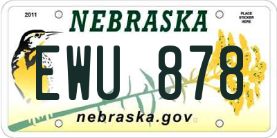 NE license plate EWU878