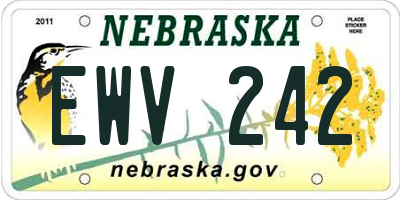 NE license plate EWV242