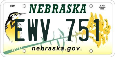 NE license plate EWV751