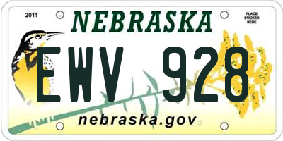NE license plate EWV928