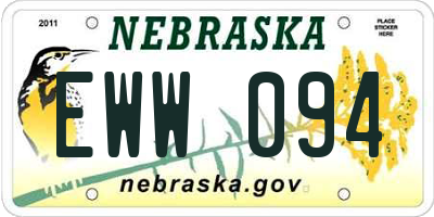 NE license plate EWW094