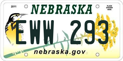 NE license plate EWW293