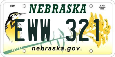 NE license plate EWW321