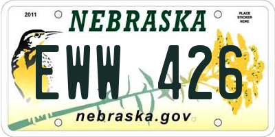 NE license plate EWW426