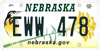 NE license plate EWW478