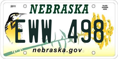 NE license plate EWW498