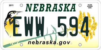 NE license plate EWW594