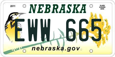 NE license plate EWW665