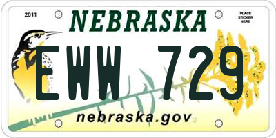 NE license plate EWW729