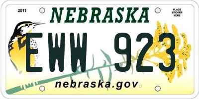 NE license plate EWW923